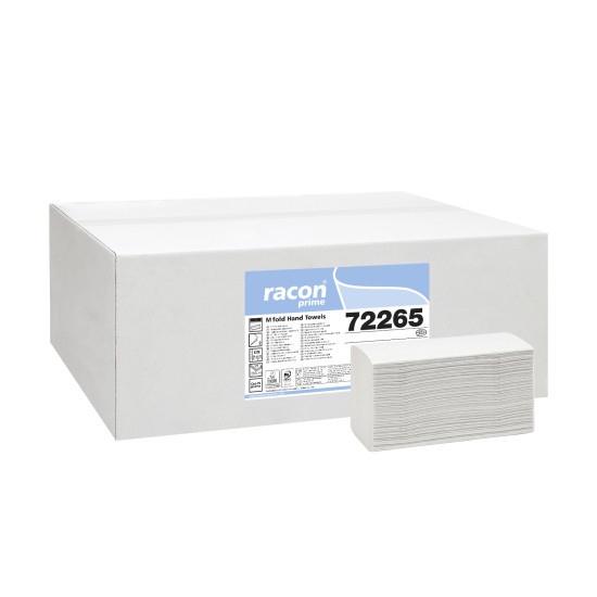 Салфетки для рук RACON Multi M Smart 21.5x36см, белые, 2-х слойные, 18x125шт (узкие 9см)