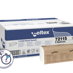 Салфетки для рук CELTEX V Hydrosol 21.5x21см, белые, 3-х слойные, 15x170шт (широкие 10.5см)c72121