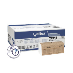 Салфетки для рук CELTEX V Hydrosol 21.5x21см, белые, 3-х слойные, 15x170шт (широкие 10.5см)c72121