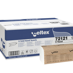 Roku salvetes CELTEX V Trend 21.5x21cm, baltas, 2-kārt., 15x210gab (platās 10.5cm)