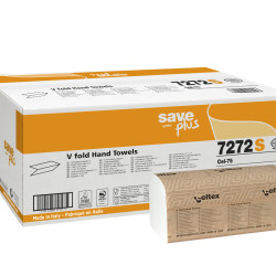 Салфетки для рук SAVE Plus V Fold 21.5x21см, белые, 2-х слойные, 15x200шт (широкие 10.5см)