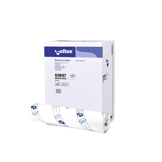 Sanitārie pārklāji Celtex Medilux Six, 60cm x 50m, balti, 2-kārt., 9gab