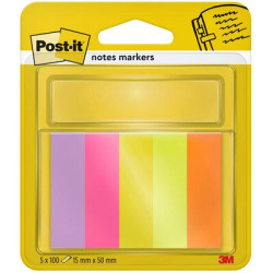 Закладки Post-it "670/5", Neon Multicolor, Съемные и переклеиваемые.