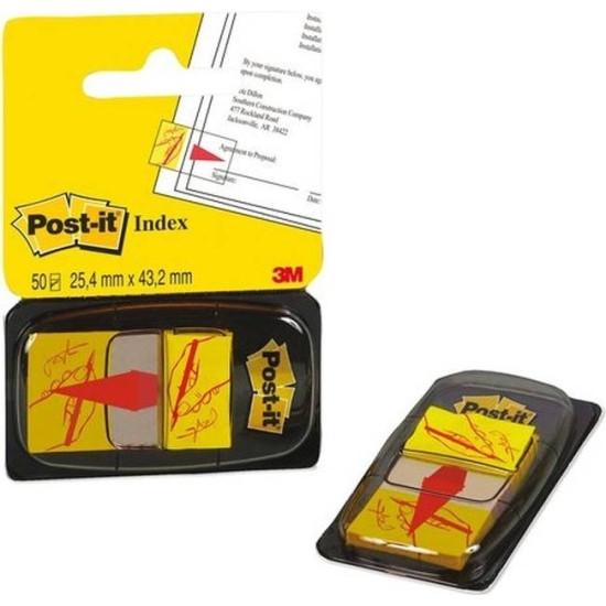Закладки 3M Post-it "Sign Here", Yellow, С предварительной печатью