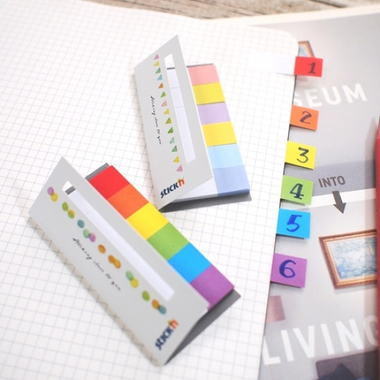 Бумажные закладки StickN "21598", Rainbow, Чистосъёмные