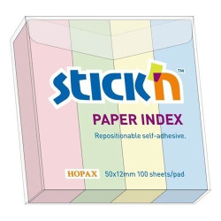 Индексные закладки Stick'N "21612", Пастельные, Без следов