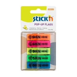 Маркеры Stick'N "26004", Multicolor, С надписью "Sign Here"