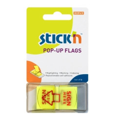 Индексные маркеры Stick'N "26015", Neon Yellow, Для подписи