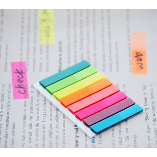 Indeksi StickN, 45x12mm, 25gabx5 krāsas, neona asorti