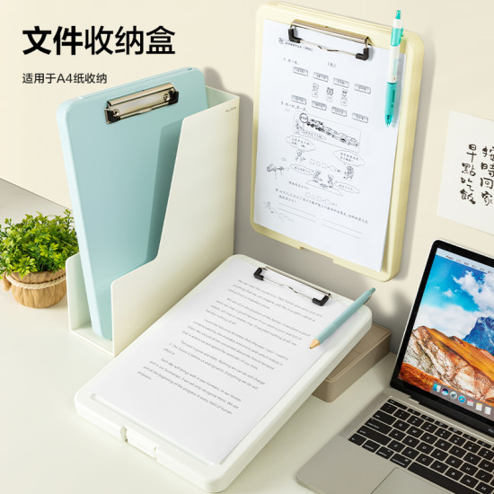 Planšete Deli TB403 A4, plastmasas, ar uzglabāšanas nodalījumu, asorti