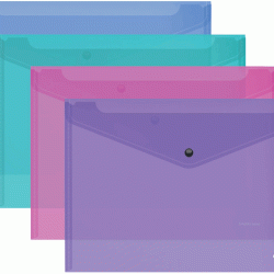 Конверт с кноп. А4 EK Glossy Vivid 50314 ассорти