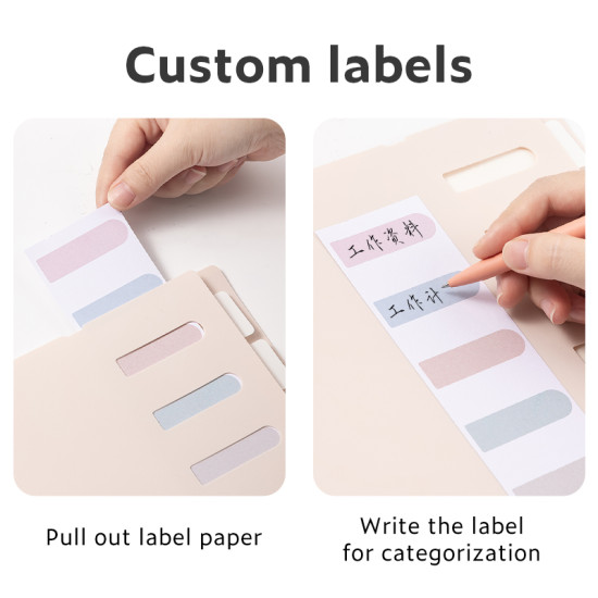 Esitluskaaned DELI 6-lehte, indeksitega, pastell assortii