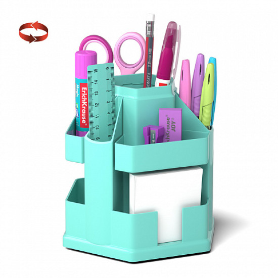 ***Galda organizators Erich Krause, 12 priekšmeti, tirkīza krāsā