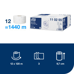 Туалетная бумага TORK Mini Premium Extra T2, 170м, 3-слойная