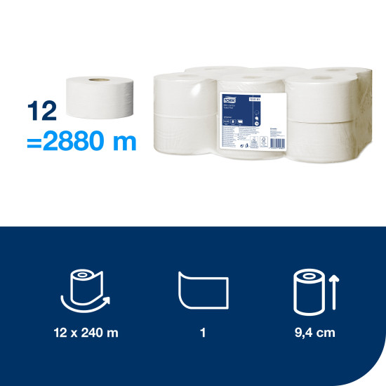 Туалетная бумага Tork T2 Universal, White