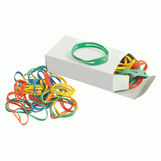 Gumijas Q-connect X-veida, d=100 mm,  (100g) asorti