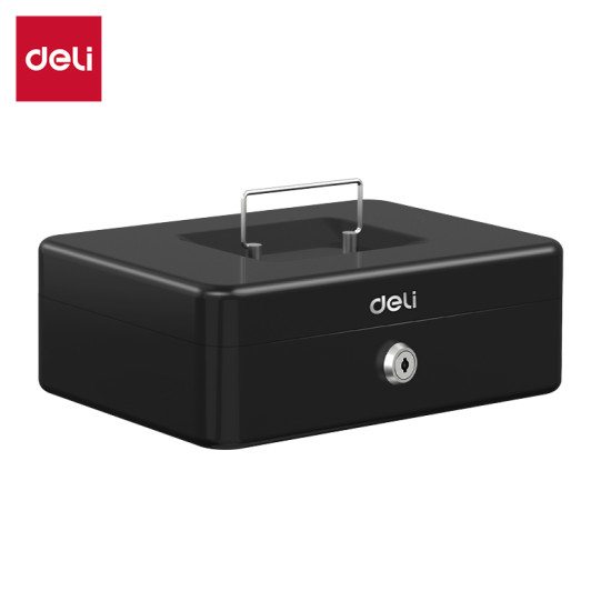 Кэш бокс BLACKCASH BOX Безопасный Компактный Стальной Сейф DELI Чёрный