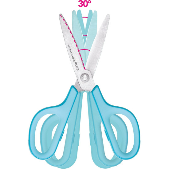 Šķēres PLUS FITCUT CURVE SMART kreiļiem 17.4cm, zilas