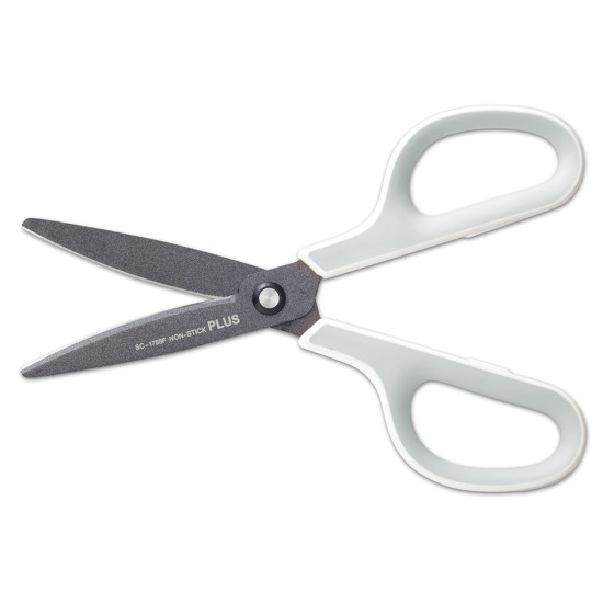 Šķēres PLUS FITCUT CURVE FLUORINE 17.4 cm, baltas ar pelēku