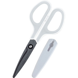 Šķēres PLUS FITCUT CURVE FLUORINE 17.4 cm, baltas ar pelēku