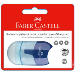 Zīmuļu asināmais ar dzēšgumiju Faber-Castell, 1 caurums, zils