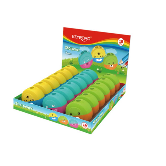 Точилка KEYROAD Speedy Snail 2 отв с контейнером KR971839  ассорти
