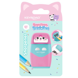 Zīmuļu asināmais Keyroad Bounce Buddies 2-in-1 ar konteineru un dzēšgumiju, divi diametri