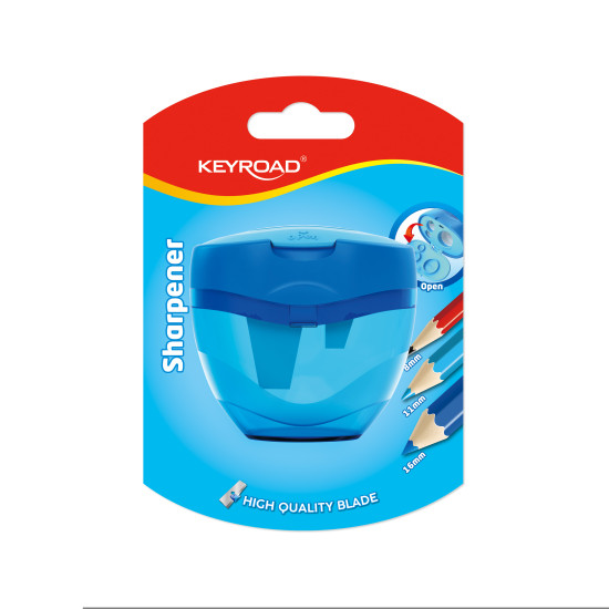 Zīmuļu asināmais Keyroad ar konteineri, trīs diametri