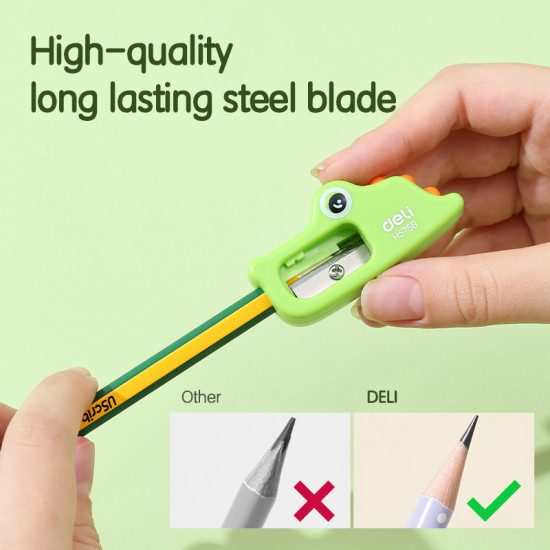 Точилка для карандашей DELI EH575B, GREEN, Крокодил