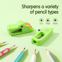 Точилка для карандашей DELI EH575B, GREEN, Крокодил