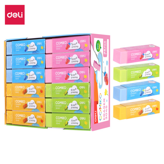Ластики DELI E3045 Ассорти 60x15x15мм