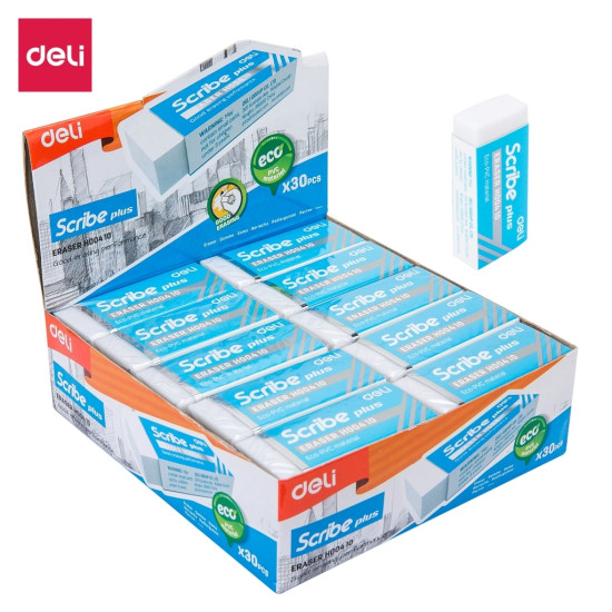 Ластик Deli EH00410 белый большой