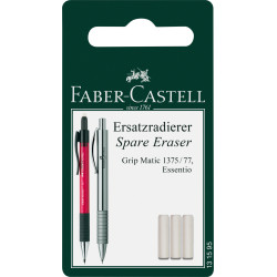 Ластик Faber-Castell Grip Matic 3шт без размазывания