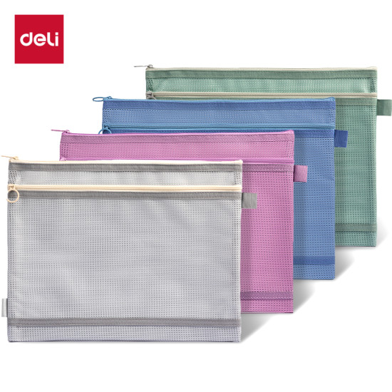 Mape ar rāvējslēdzēju Deli BA164A A4, 335x245mm, 2 nodalījumi, asorti