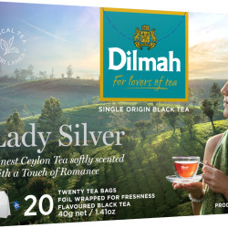 Dilmah Lady Silver Ceilono черный цейлонский чай со вкусом английских ирисок в пакетиках   (20 шт.)