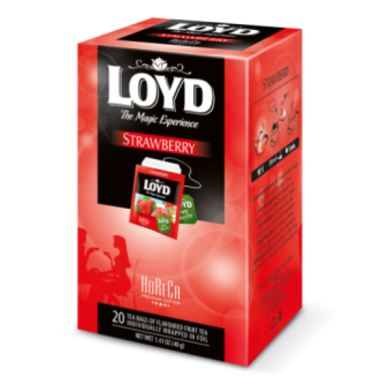 Augļu tēja LOYD ar zemenēm, 20 maisiņi