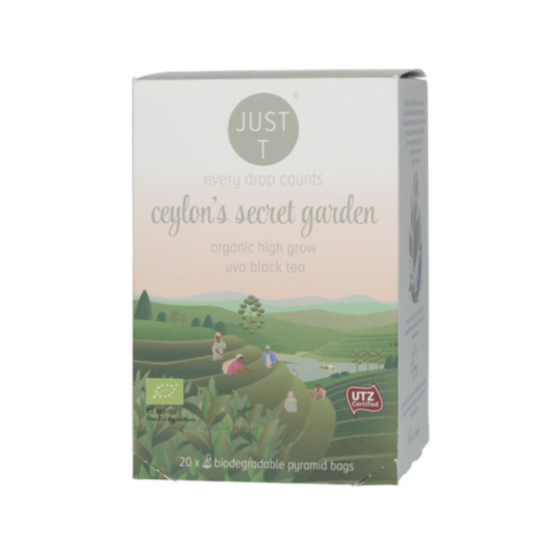 Melnā tēja Just T, Ceylon Secret Garden Bio 20x2g