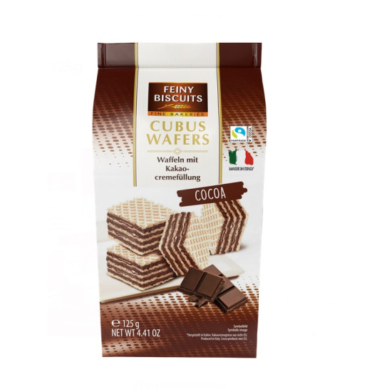 Вафли с начинкой из какао-крема Feiny Biscuits Cubus Wafers Cocoa 125 гр