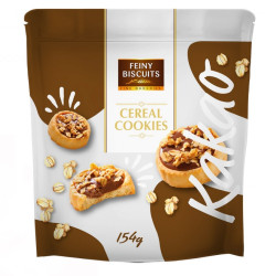 Graudaugu cepumi Feiny Biscuits ar kakao pildījumu, 154g