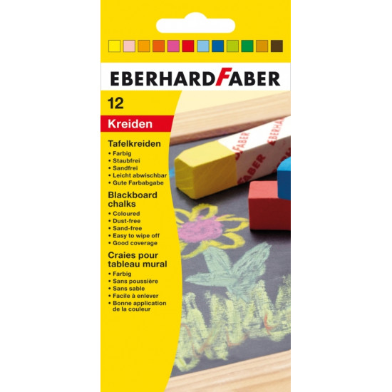 Мел Eberhard Faber Colori 12шт без пыли