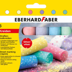 Мелки Eberhard Faber Глиттер 6шт с блестками