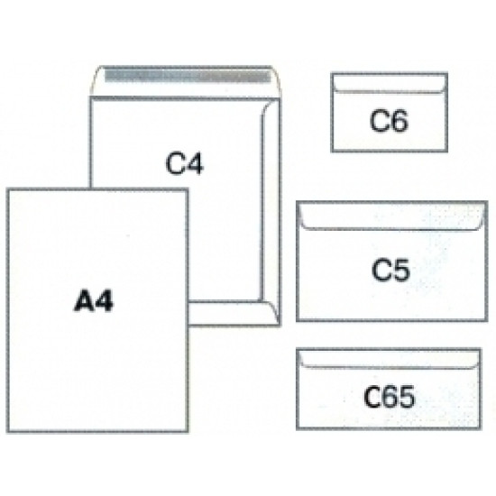Конверты College "C6", White, Самоклеящиеся