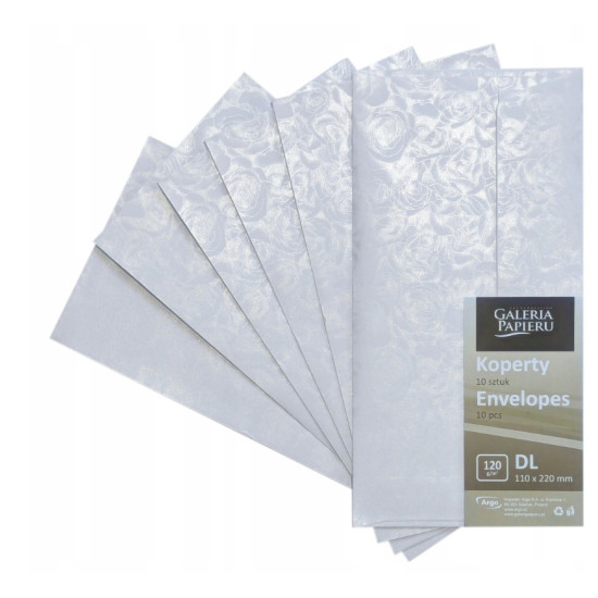 Конверты Galeria Papieru "Roses", White, Нежный узор роз