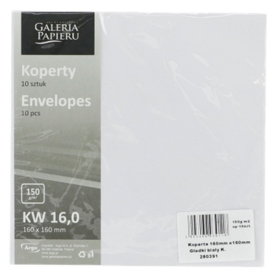 Конверты Galeria Papieru "Square", White, Плотные