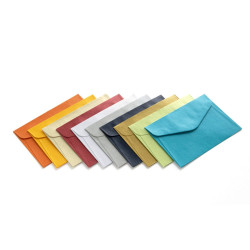 Krāsainas aploksnes Galeri Papieru Metallic B7 120g/m2, 100gab/iep, asorti