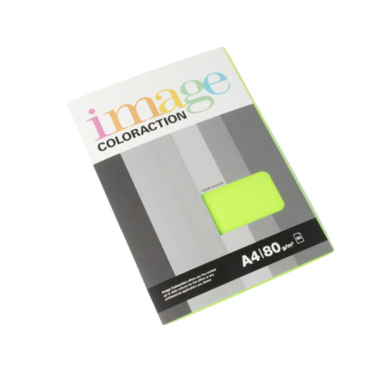 Krāsains papīrs Image Coloraction A4, 80g/m², 50 loksnes, Rio / Neon Green