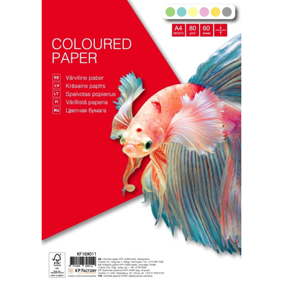Бумага KPF College A4 Пастель 60л