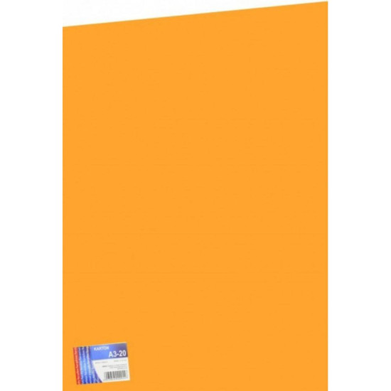 Krāsains kartons Kreska A3, 170g/m², 1 loksne, spilgti oranžs