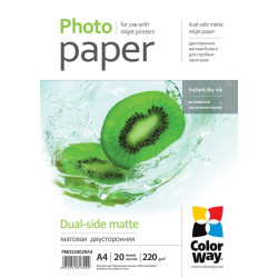 Фотобумага ColorWay DualSideMatte 220гм А4