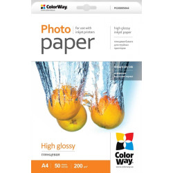 Fotopapīrs ColorWay A4, 200g/m², 50 loksnes, glancēts
